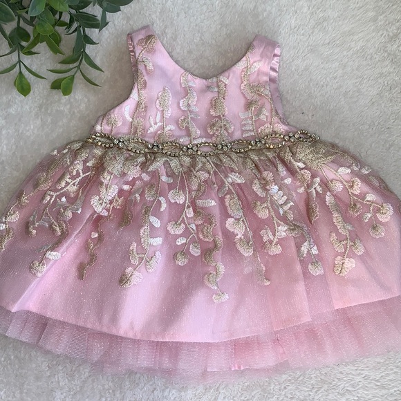 American Princess Other - NWOT American Princess 6M Pink/Gold Rhinestone Dress Gorgeous💖Matching Bloomers